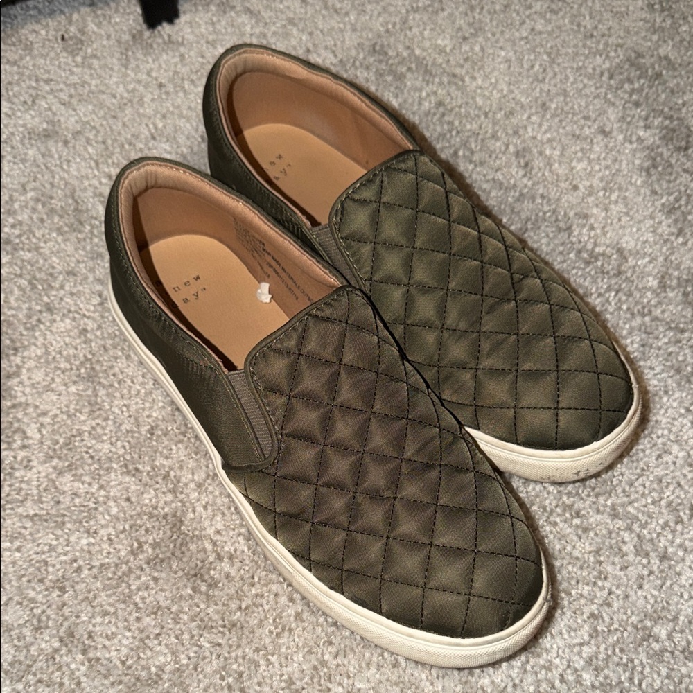 a new day Quilted Green Slip-On Loafers